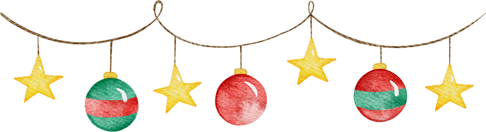 Watercolor Christmas garland illustration